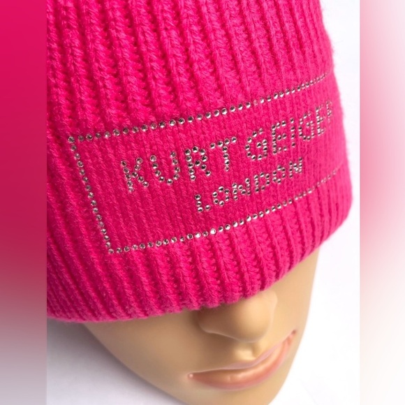 Kurt Geiger Vibrant Pink Beanie. - Picture 10 of 15